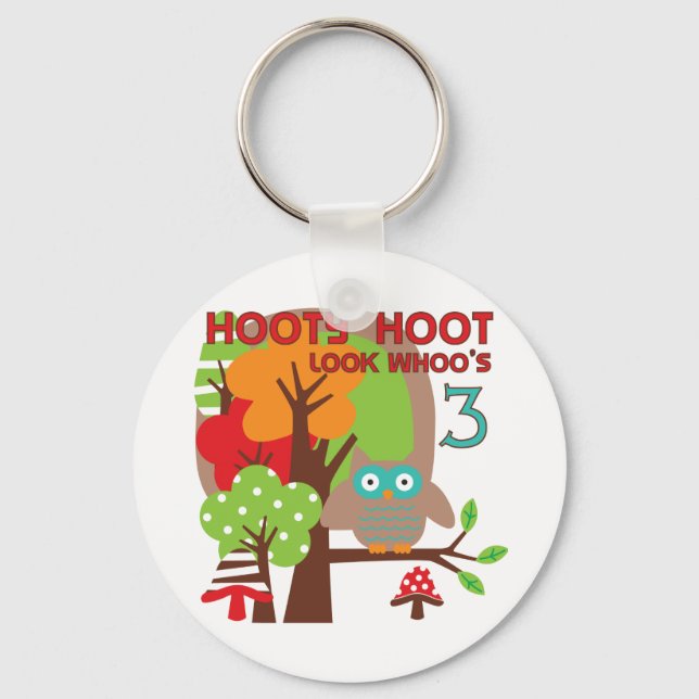 Porte-clés T-shirts et cadeaux pour le 3e anniversaire de Owl (Recto)