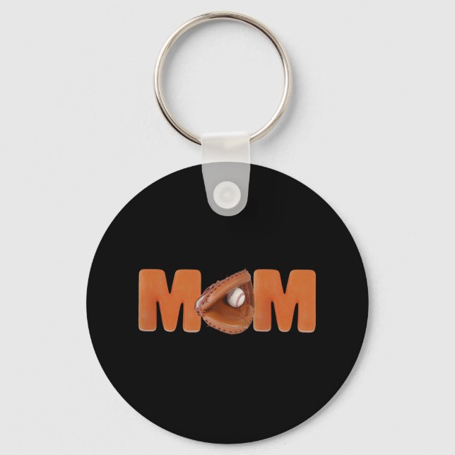 Porte-clés T-shirts et cadeaux pour maman de baseball (Recto)