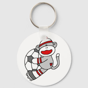 Porte-clés T-shirts et cadeaux Sock Monkey Soccer