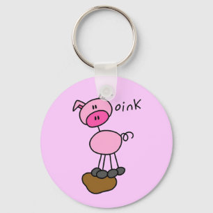 Porte-clés T-shirts et cadeaux Stick Figure Pig