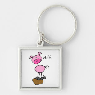 Porte-clés T-shirts et cadeaux Stick Figure Pig