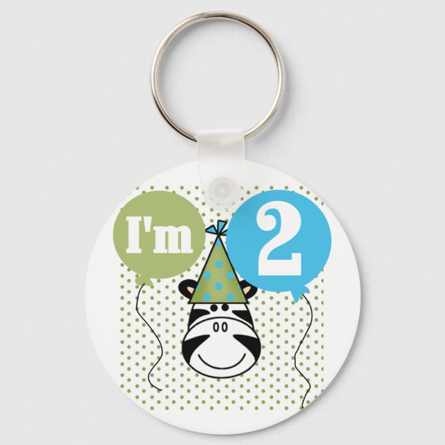 Porte-clés T-shirts et cadeaux Zebra 2e anniversaire (Recto)