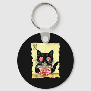 Porte-clés T-shirts graphiques drôles japonais Ramen Chat Kaw