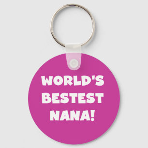 Porte-clés T-shirts noirs et blancs de Bestest Nana du monde