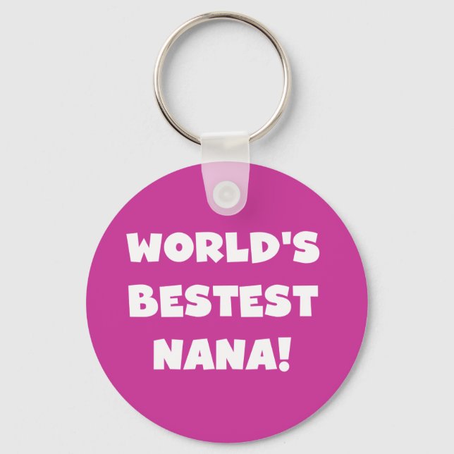 Porte-clés T-shirts noirs et blancs de Bestest Nana du monde (Recto)