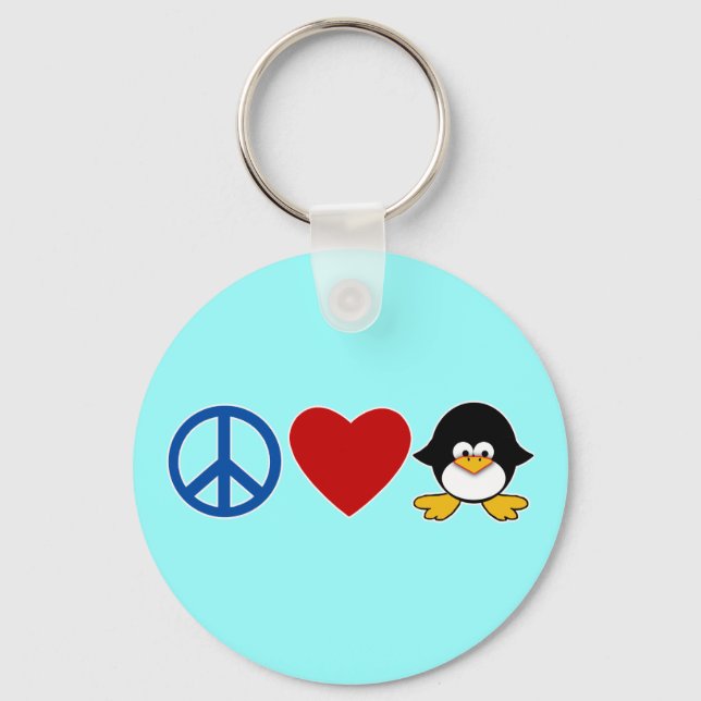 Porte-clés T-shirts Peace Love Penguin Baby, Mugs (Recto)