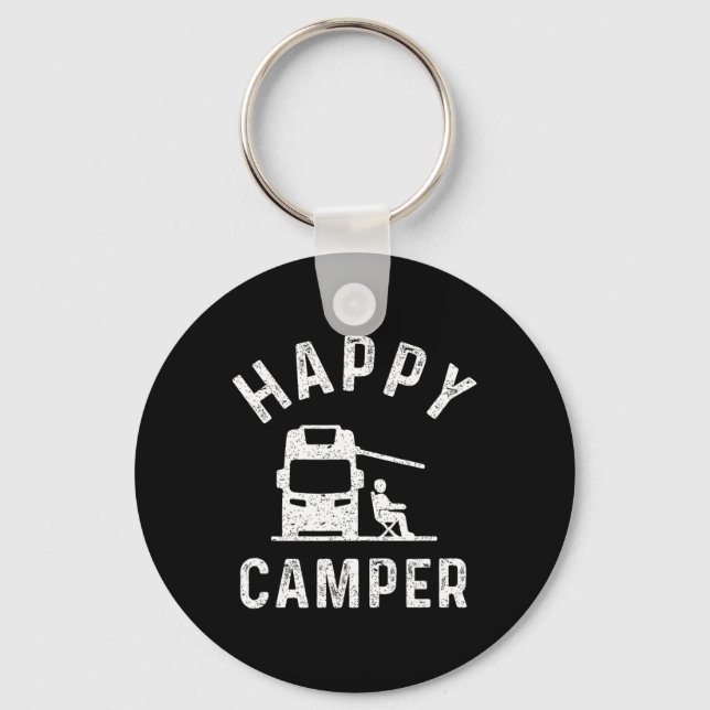 Porte-clés T-shirts pour camping-car Happy Camper  (Recto)