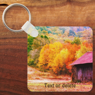 Porte-clés Tabac Grange En Automne Vintage Personnalisé