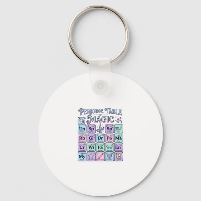 Porte-clés Table périodique licorne de magie Graphisme Merch (Recto)