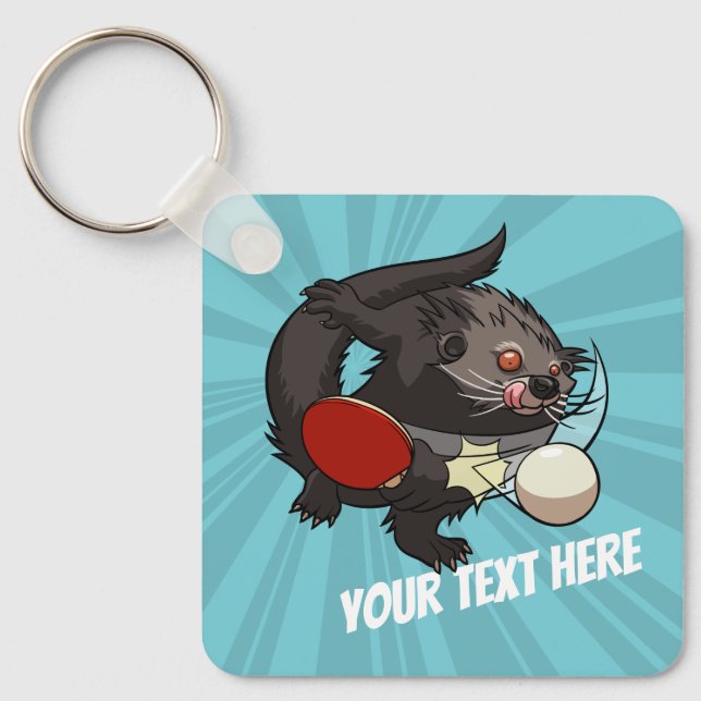 Porte-clés Table Tennis Bearcat Ping Pong Binturong Cartoon (Recto)