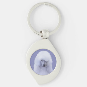 Porte-clés Tableau blanc standard de caniche - Art original d