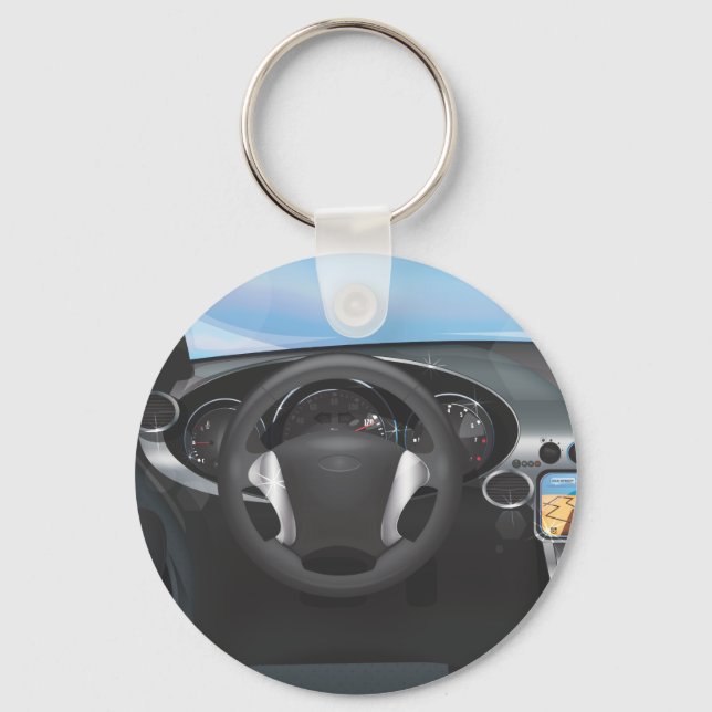Porte-clés Tableau de bord de voiture de sport (Recto)