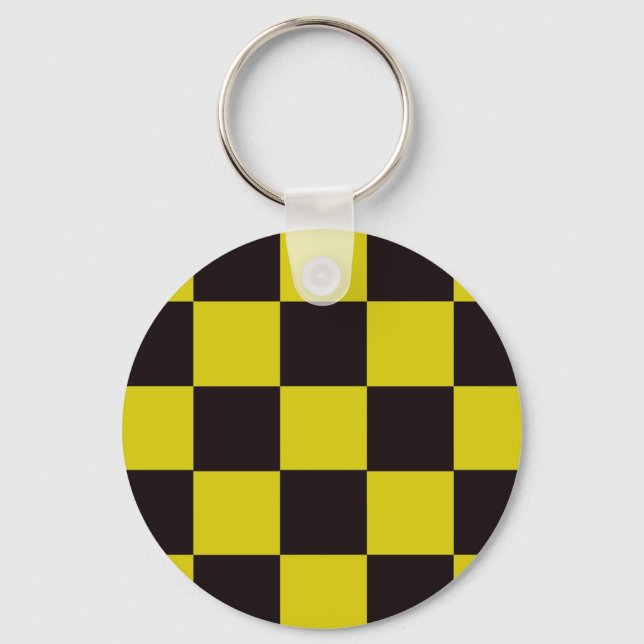 Porte-clés Tableau de contrôle jaune et noir (Recto)