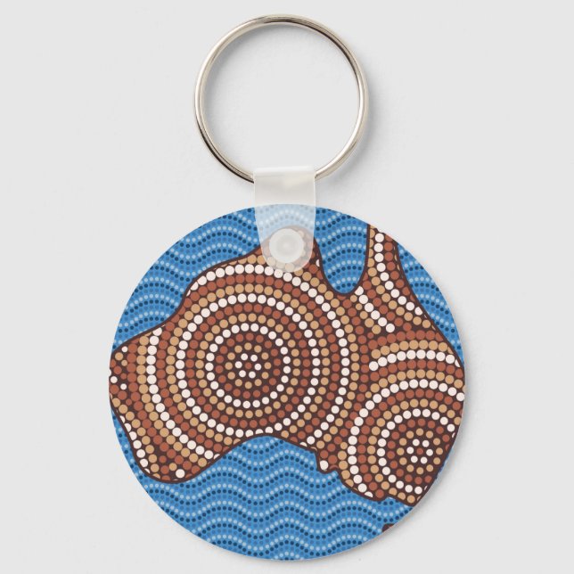 Porte-clés Tableau de points de carte autochtone (Recto)