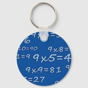 PORTE-CLÉS TABLEAU DES 9 - 9 TIMES TABLE - BLUE - BLEU