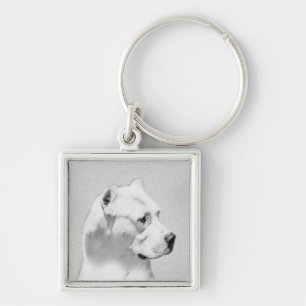 Porte-clés Tableau Dogo Argentino - Art Chien original
