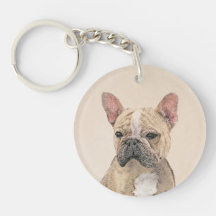 Porte-clés Tableau Français Bulldog (Sable) - Joli Original D