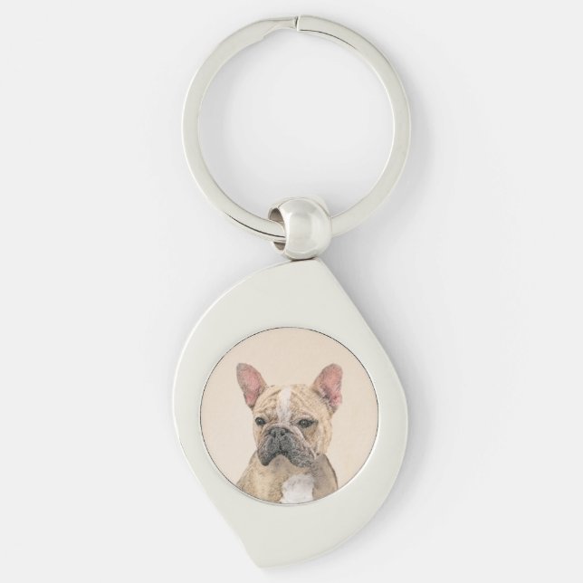 Porte-clés Tableau Français Bulldog (Sable) - Joli Original D (Devant)