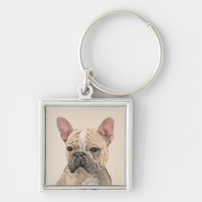 Porte-clés Tableau Français Bulldog (Sable) - Joli Original D (Devant)
