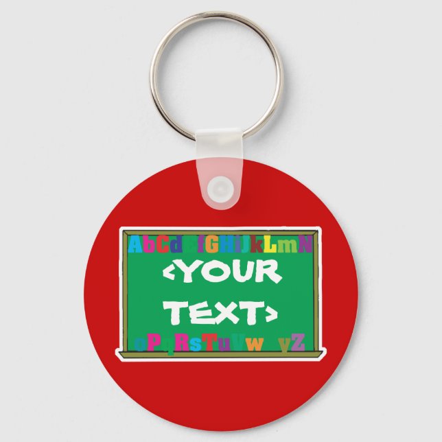Porte-clés Tableau noir personnalisable, <YOURTEXT> (Recto)