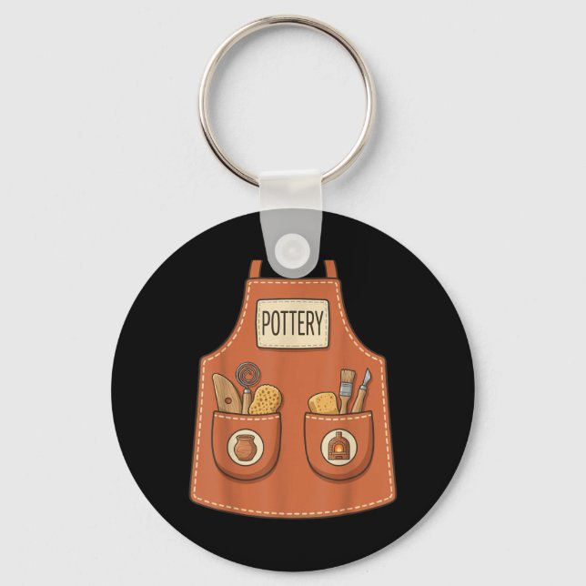 Porte-clés Tablier de potier drôle d'artiste céramiste travai (Recto)