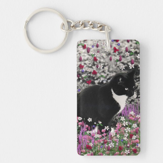 Porte-clés Taches de rousseur en fleurs II - chat de Tux (Devant)