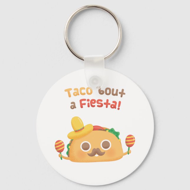 Porte-clés Taco Bout A Fiesta Cute Food Puns Porte - clé (Recto)