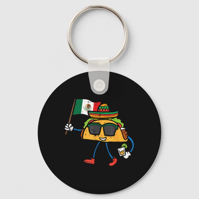 Porte-clés Taco Drapeau Mexique Cinco De Mayo Mexicain (Recto)