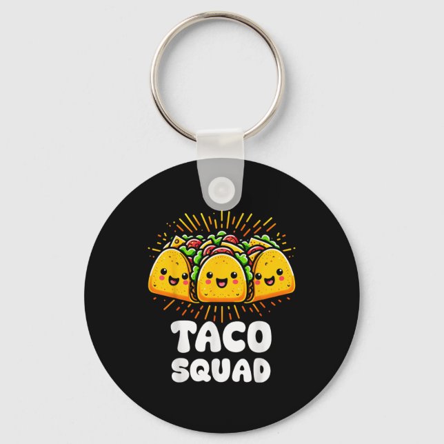 Porte-clés Taco Squad Funny Fiesta Group Conception alimentai (Recto)