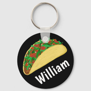 Porte-clés Taco Time Fun Yummy CUSTOM NAME
