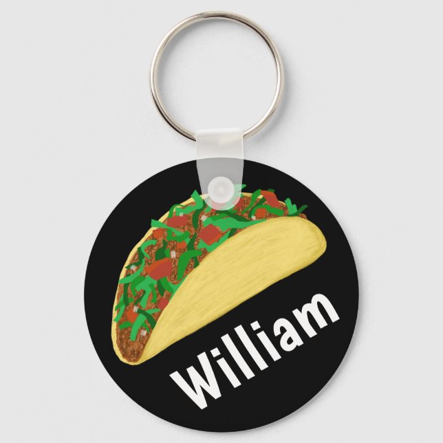 Porte-clés Taco Time Fun Yummy CUSTOM NAME (Recto)