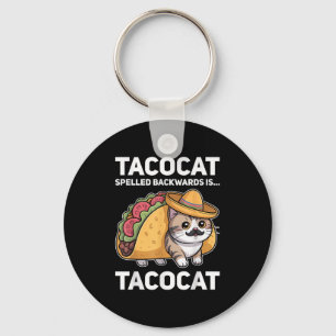 Porte-clés Tacocat Écrit À L'Arrière Est Tacocat Chat Et Taco