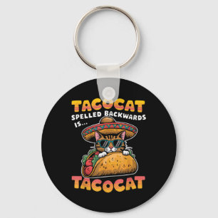 Porte-clés Tacocat épelé à l'envers Chemise Taco Cat Cinco De