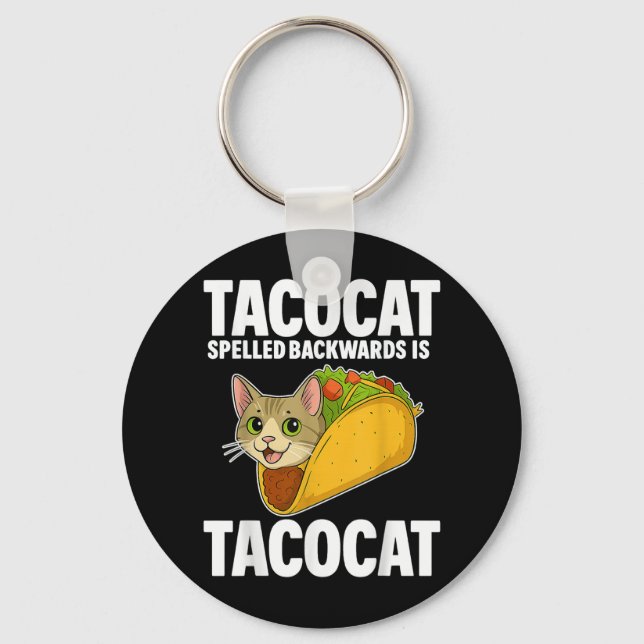 Porte-clés Tacocat épelé à l'envers Drôle Drôle Cadeaux Chat  (Recto)
