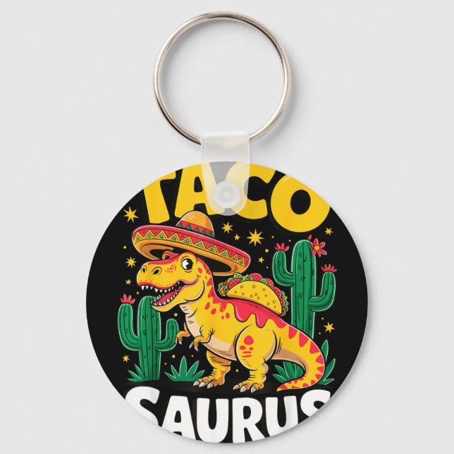 Porte-clés Tacosaurus t-rex taco dinosaure  (Recto)