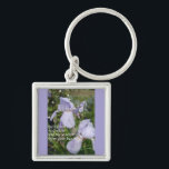 Porte-clés Tact and Silent Inspirational Quota Purple Iris<br><div class="desc">Silence and Silent Inspirational Quota Purple Iris design. A glorious design to compliment any decor,  taken from my own writing. Designed from my original watercolor paintings,  that I painted from my own flower garden.</div>