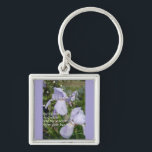 Porte-clés Tact and Silent Inspirational Quota Purple Iris<br><div class="desc">Silence and Silent Inspirational Quota Purple Iris design. A glorious design to compliment any decor,  taken from my own writing. Designed from my original watercolor paintings,  that I painted from my own flower garden.</div>