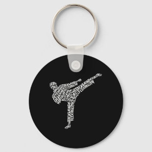 Porte-clés Taekwondo Arts Martiaux Typographie Enfants Hommes