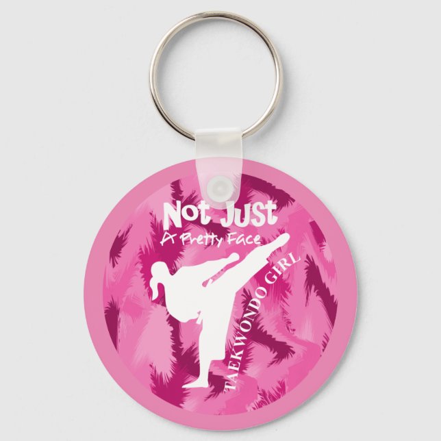 Porte-clés Taekwondo Cute Pink White Girly Quote (Recto)