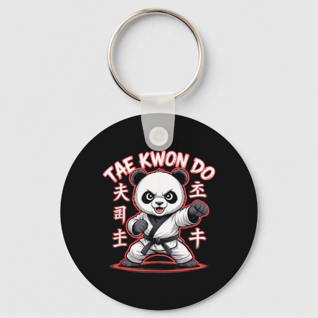 Porte-clés Taekwondo Panda - Drôle de MMA Tkd coréen (Recto)