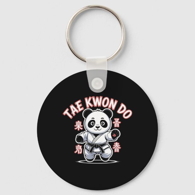 Porte-clés Taekwondo Panda Drôle Tkd Coréen (Recto)
