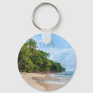 Porte-clés Tahiti Sand Beach Ciel bleu Palmiers