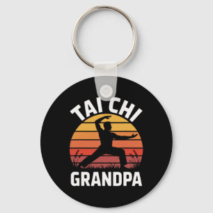 Porte-clés Tai Chi Grand-père Senior Fitness Yoga Lance Santé