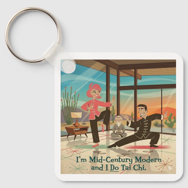 Porte-clés Tai Chi Moderne du Milieu du Siècle (Recto)