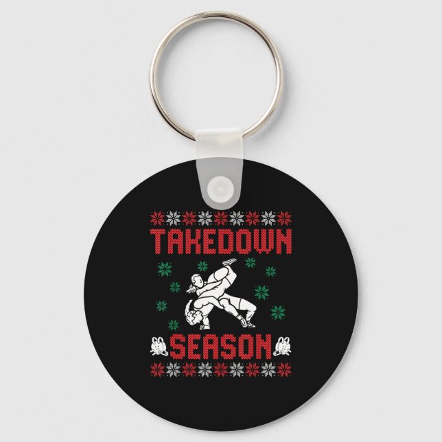 Porte-clés Takedown Season Girls Wrestling Ugly Sweater Chris (Recto)