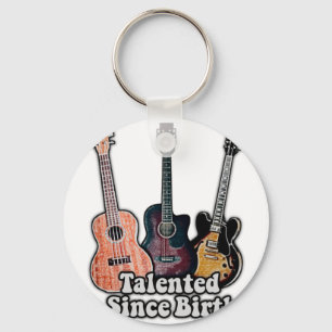 Porte-clés Talentueux depuis la naissance. Guitare colorée vi