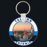 Porte-clés Tallinn Estonie Retro Travel Art Circle Vintage<br><div class="desc">Tallinn Estonie conception vectorielle.</div>