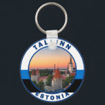 Porte-clés Tallinn Estonie Retro Travel Art Circle Vintage<br><div class="desc">Tallinn Estonie conception vectorielle.</div>