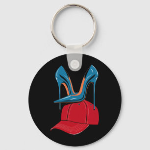 Porte-clés Talons piétinant le chapeau rouge MAGA Élection 20