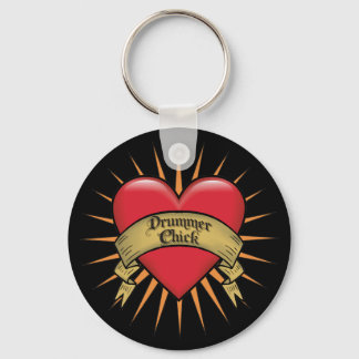 Porte-clés Tambour de coeur de tatouage